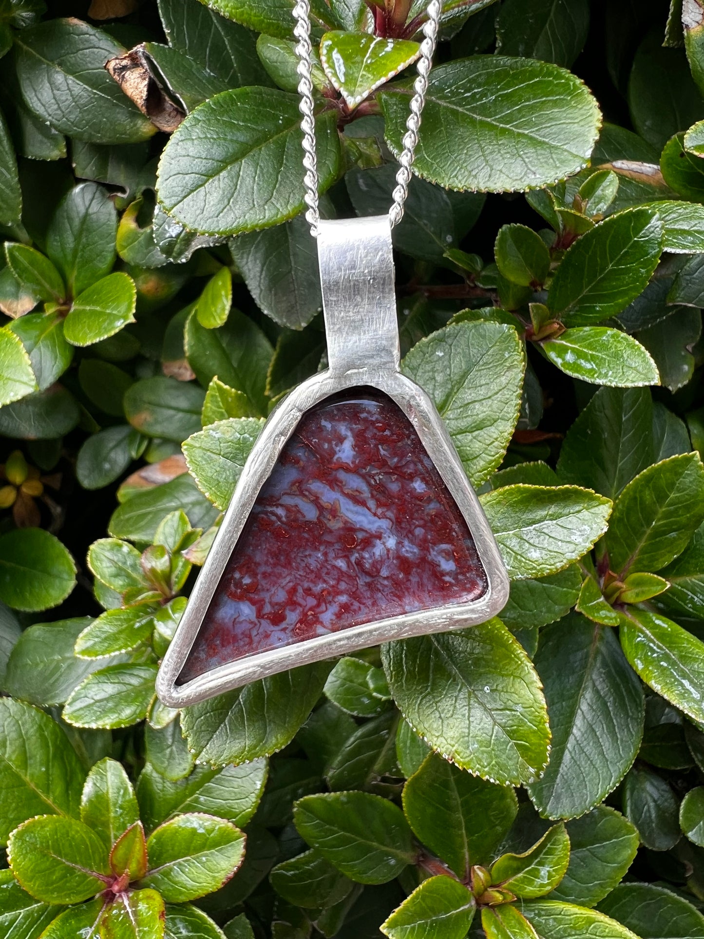 Jasper Agate Pendant in Sterling Silver