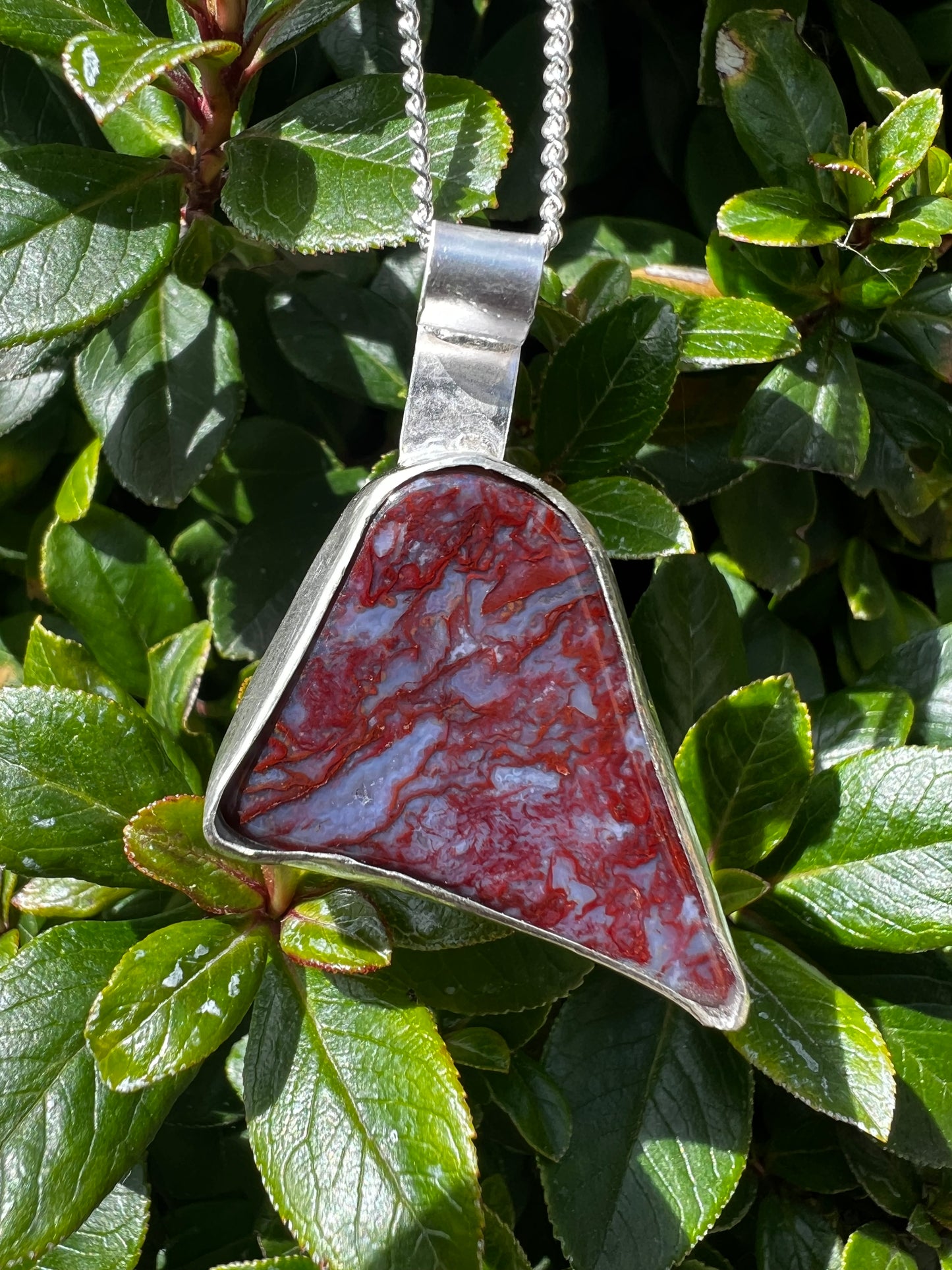 Jasper Agate Pendant in Sterling Silver