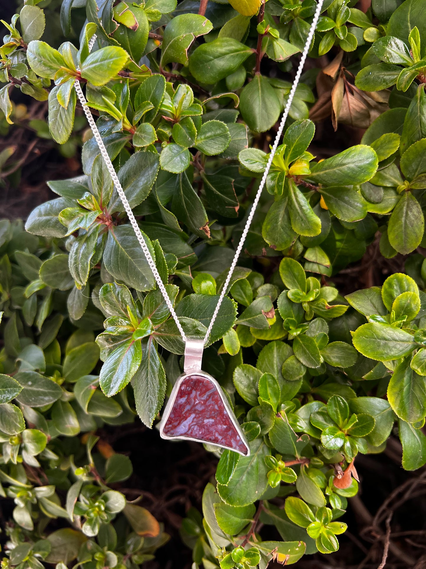 Jasper Agate Pendant in Sterling Silver