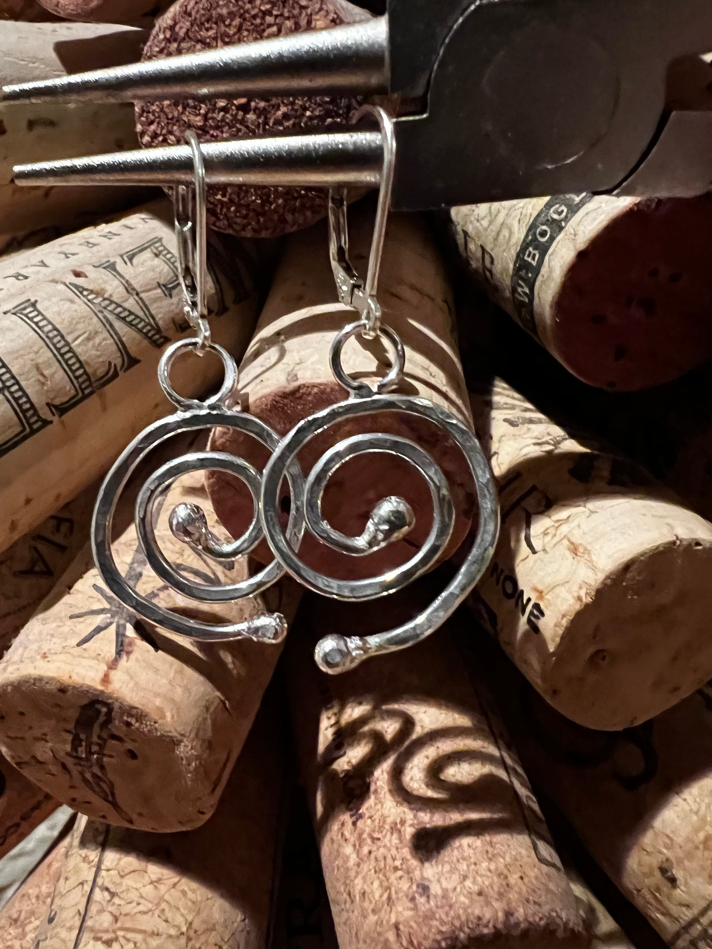 Spiral Hammered Earrings