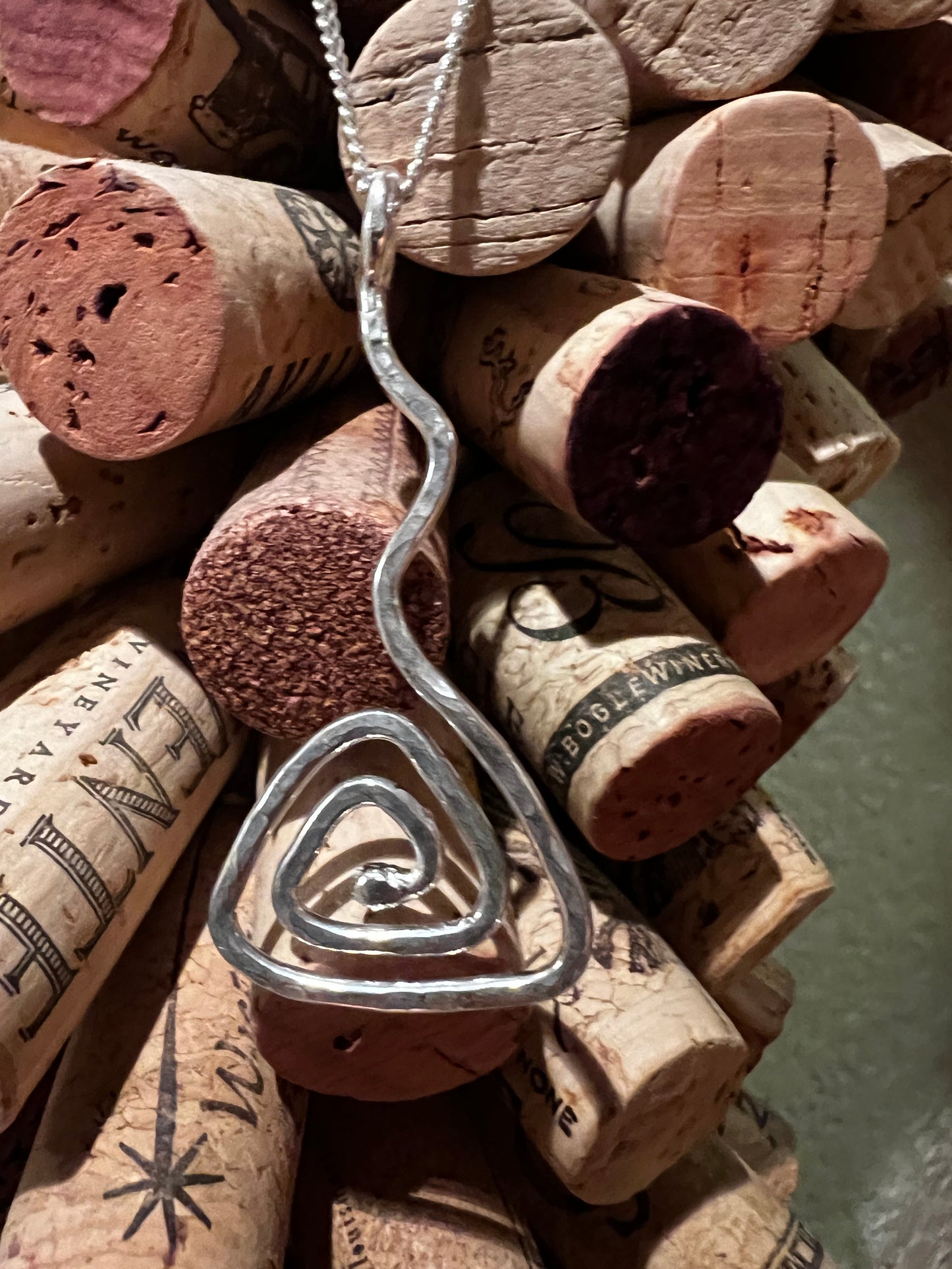 Triangle Spiral Pendant Necklace