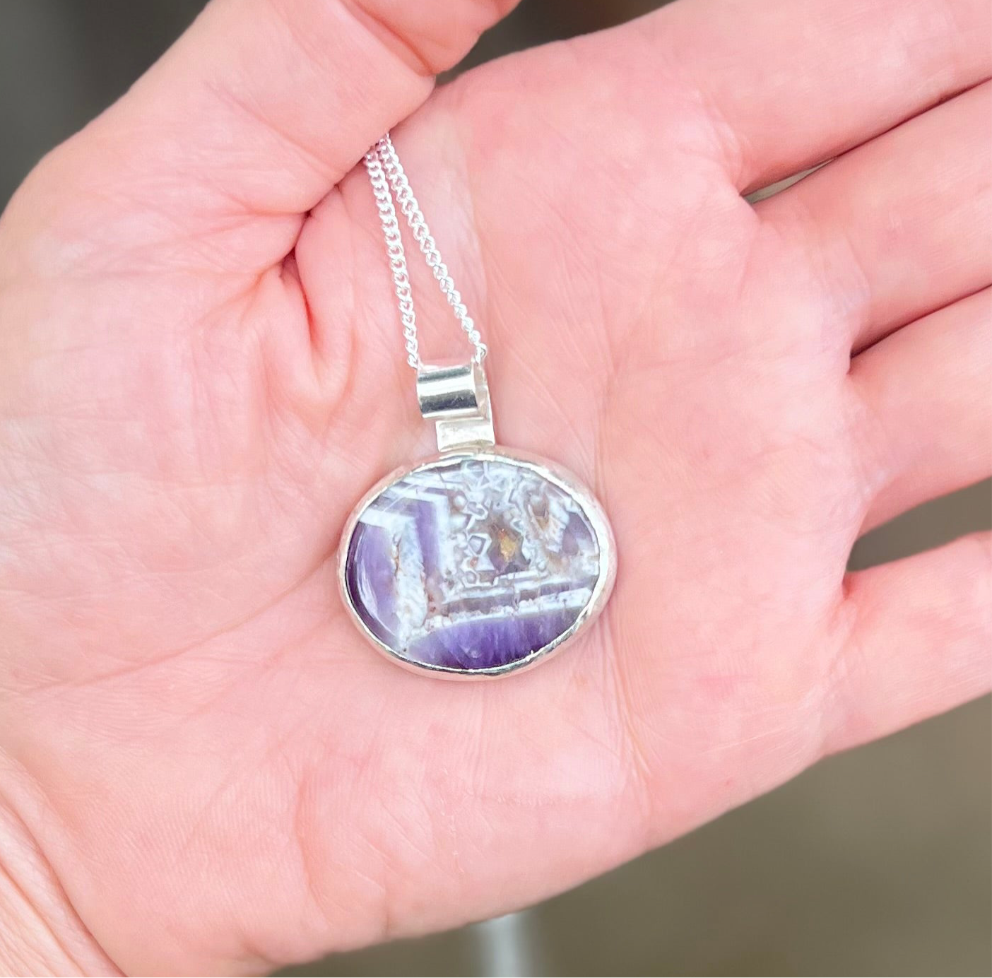 Chevron Amethyst Pendant