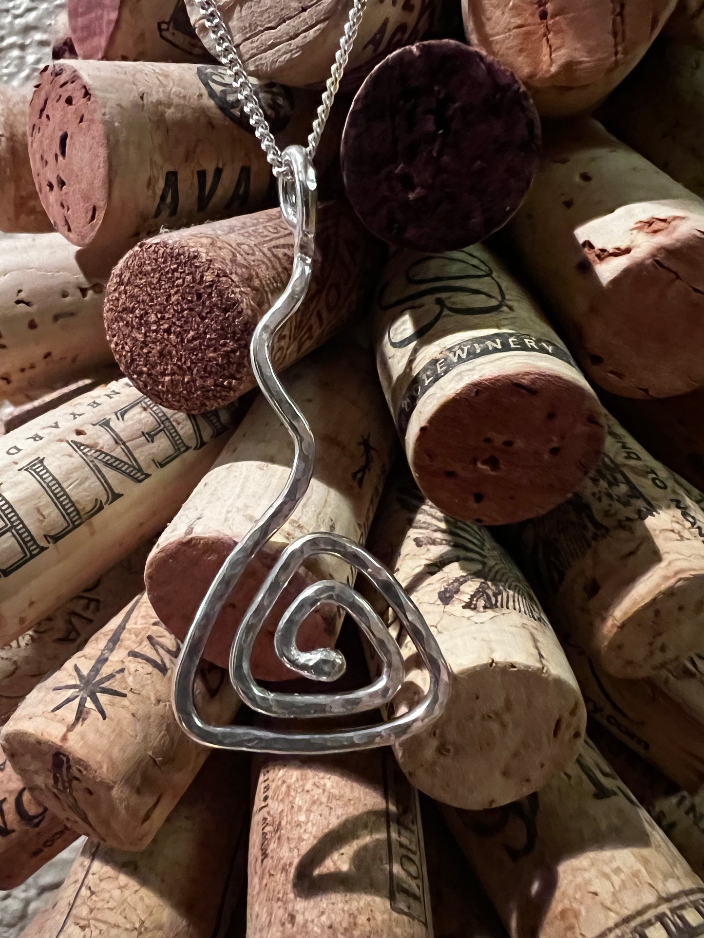 Triangle Spiral Pendant Necklace