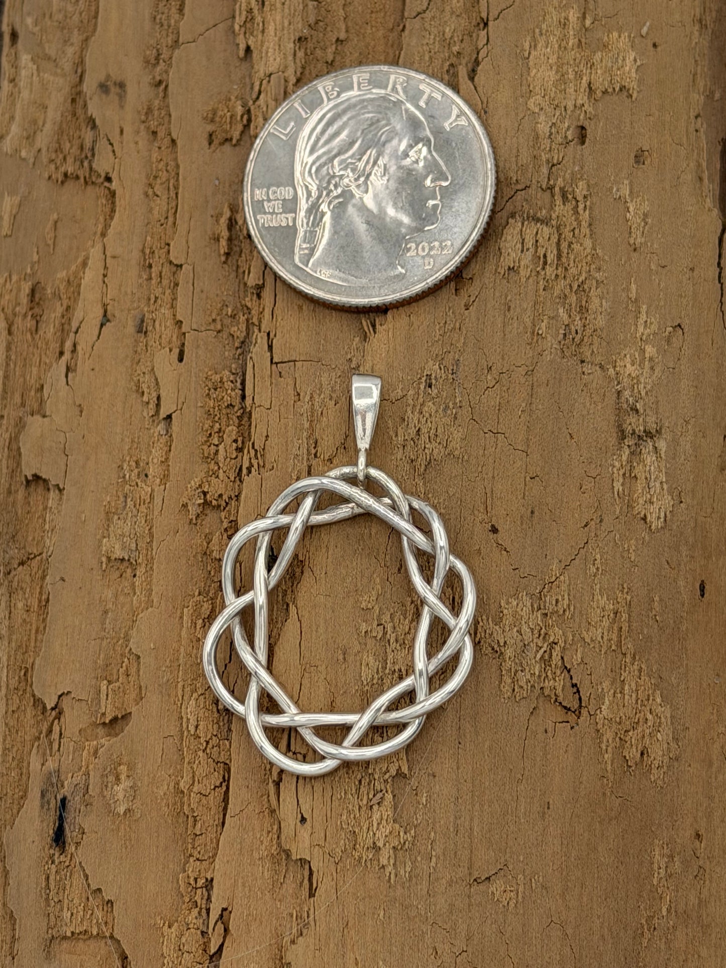 Braided Circle Silver Necklace
