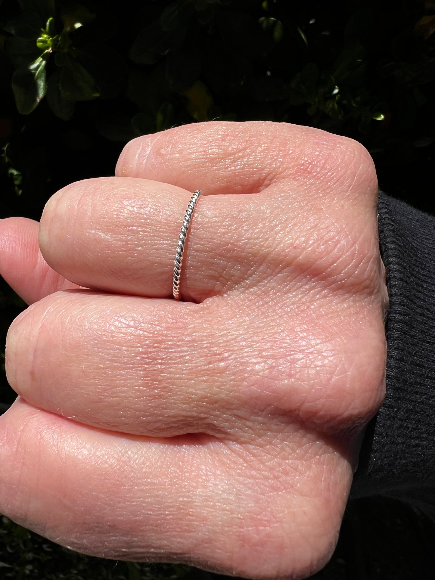 Silver Thin Twist Ring