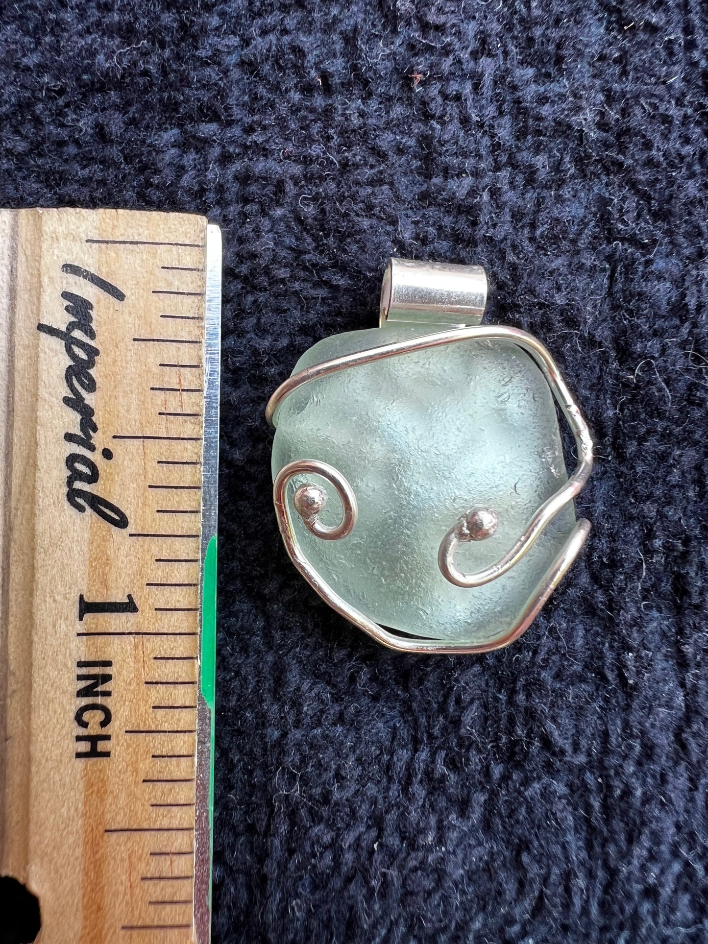 Sea Glass Necklace - light teal