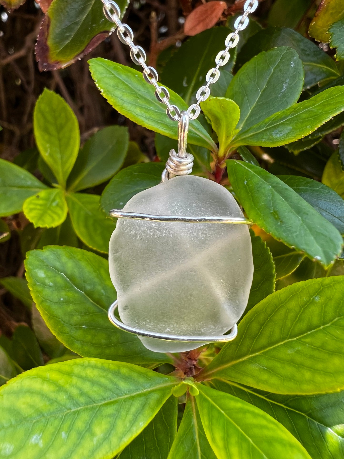 Sea Glass and Silver Necklace