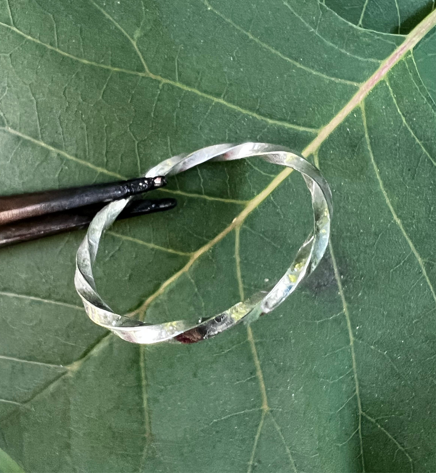 Silver Square Twist Ring