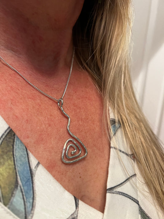 Triangle Spiral Pendant Necklace