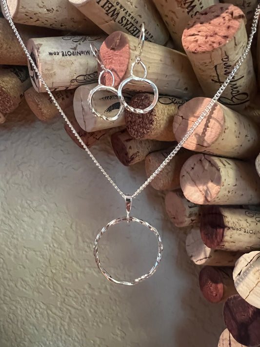 Twisty Hoop necklace and earring set