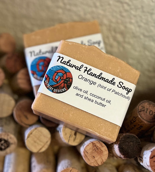 Natural handmade soap - Orange (with hint of Patchouli)