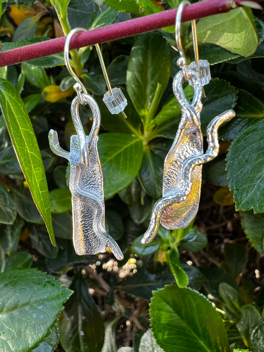 Fused Silver Earrings