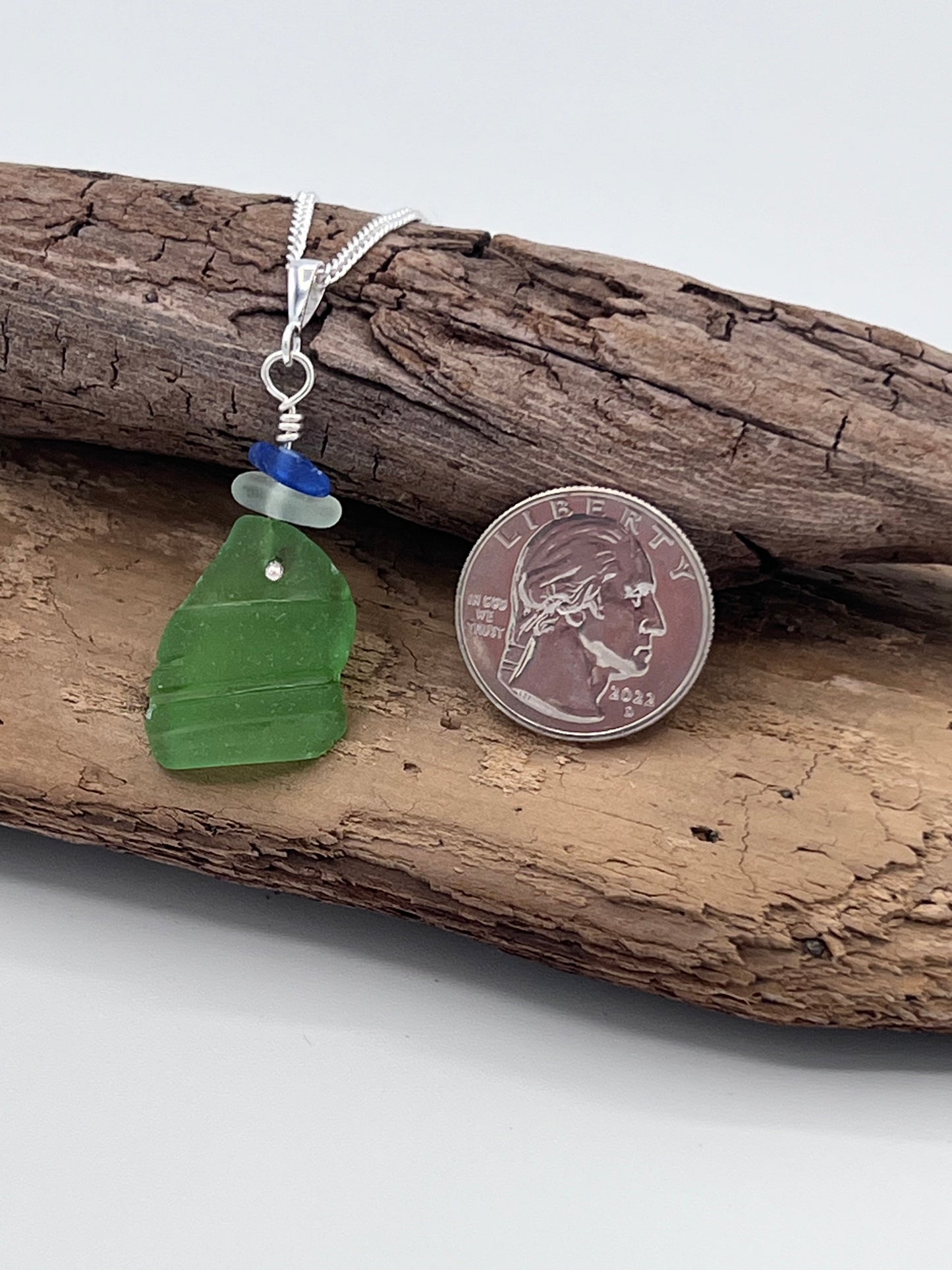 Sea Glass Pendant - Green