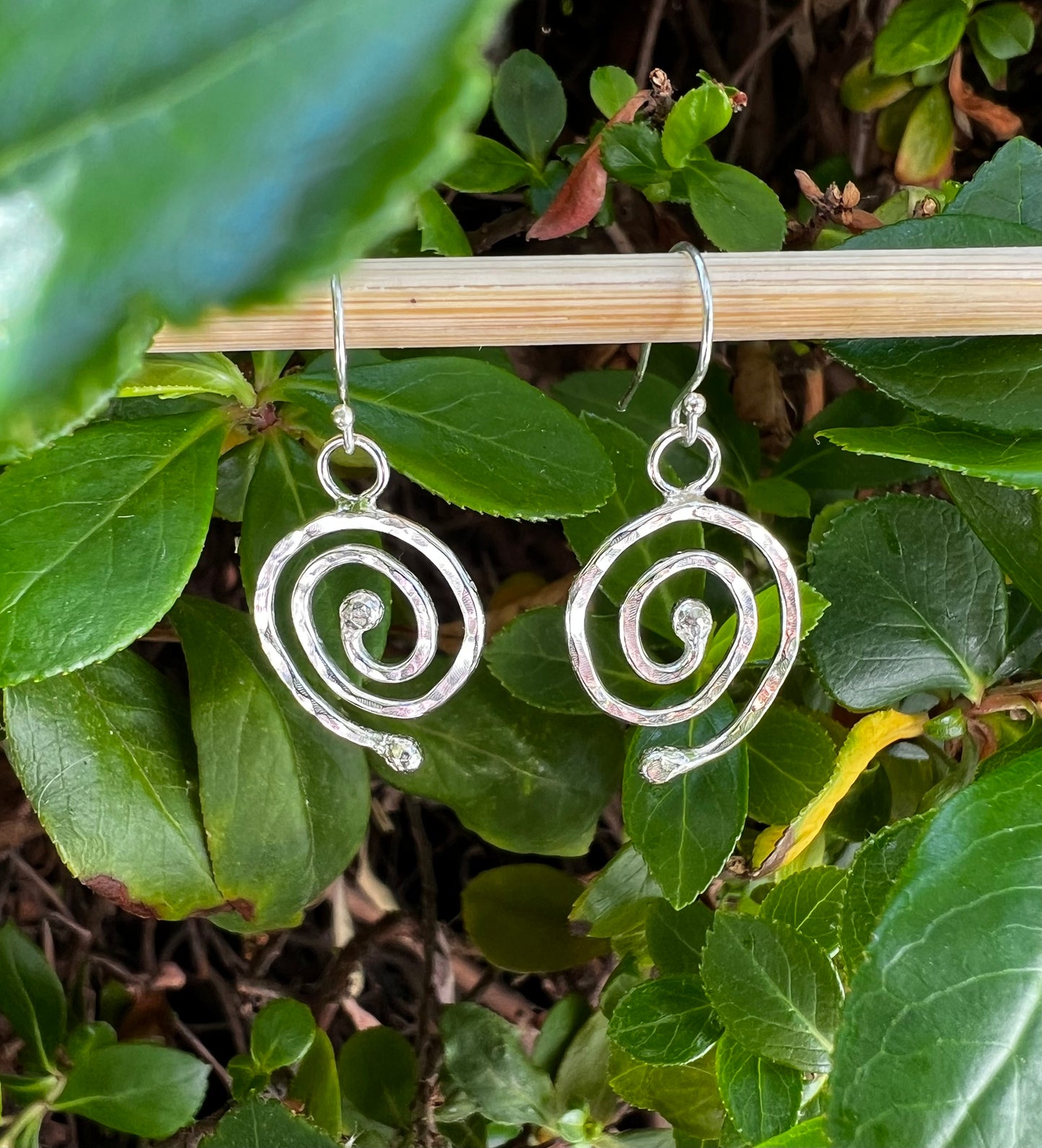 Spiral Hammered Earrings