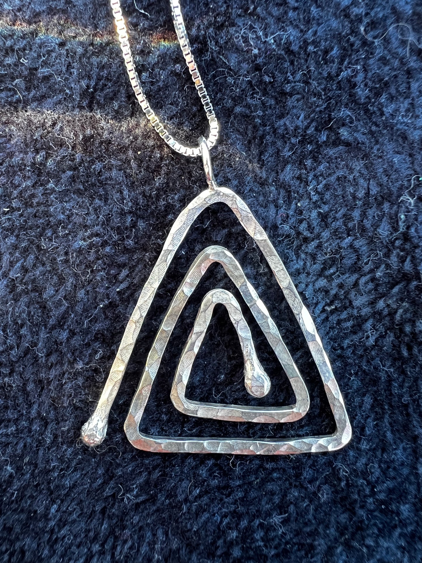 Hammered Triangle-Spiral Pendant