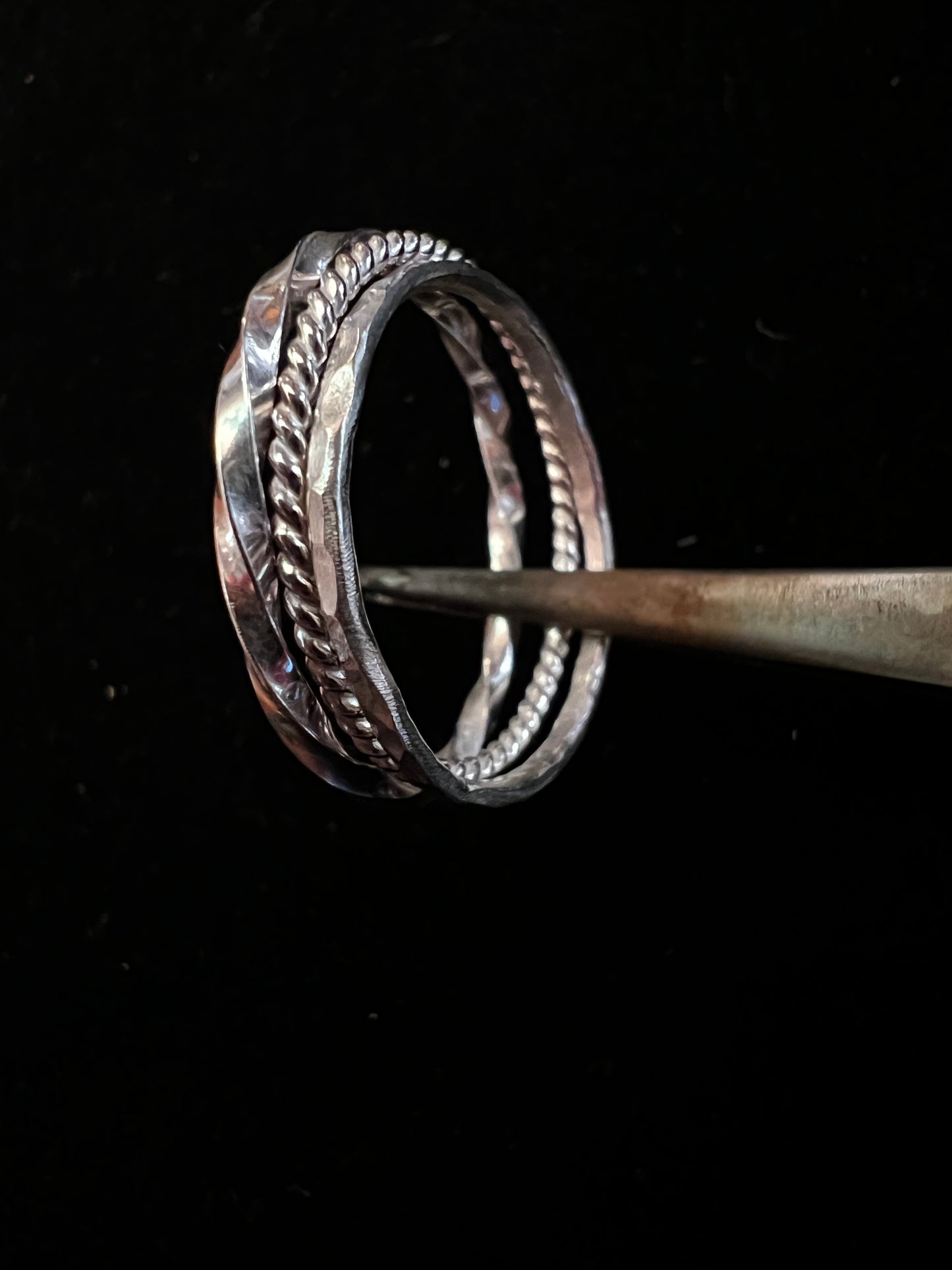 Silver Square Twist Ring