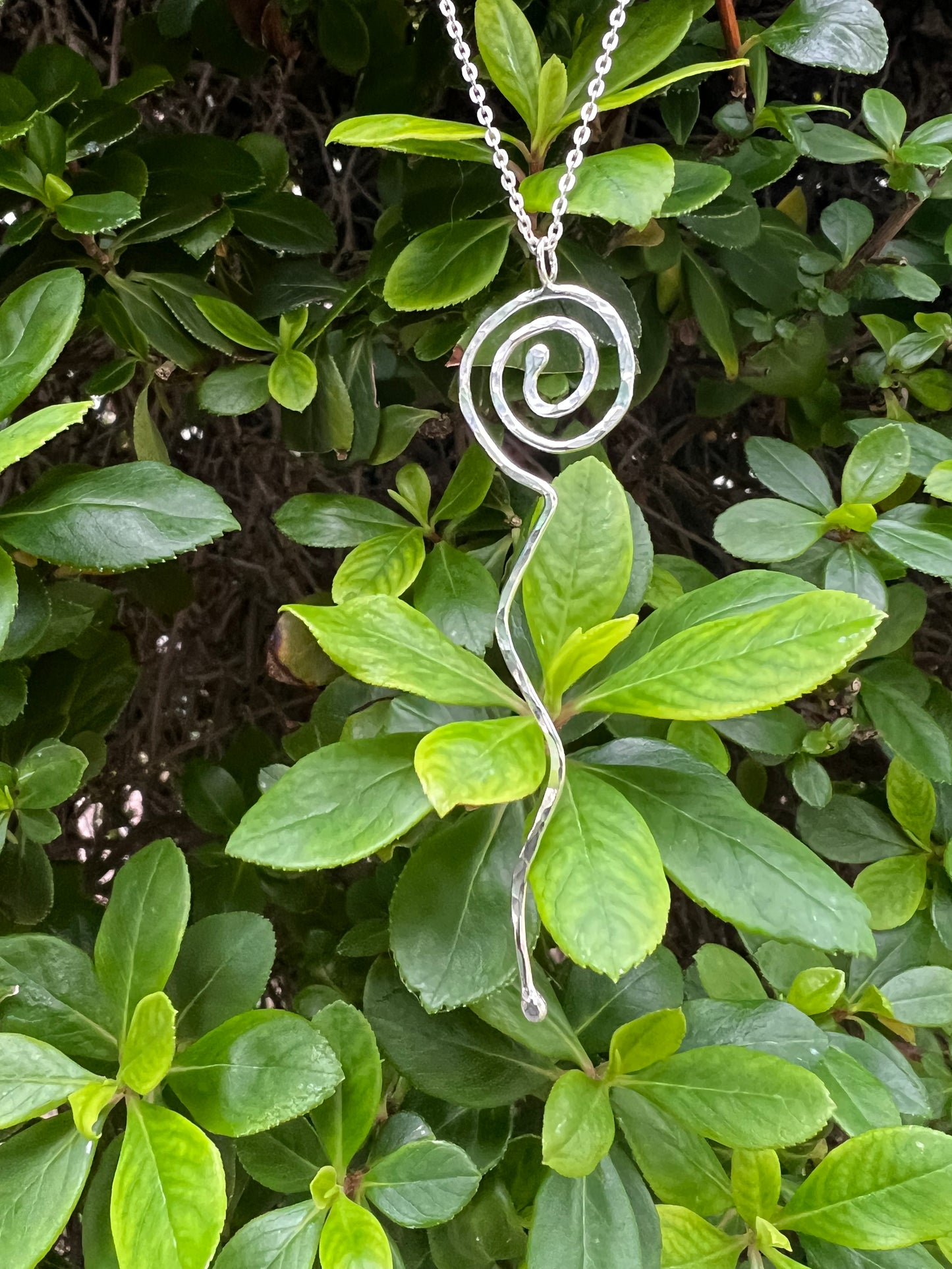 Silver Spiral Necklace (with tail)