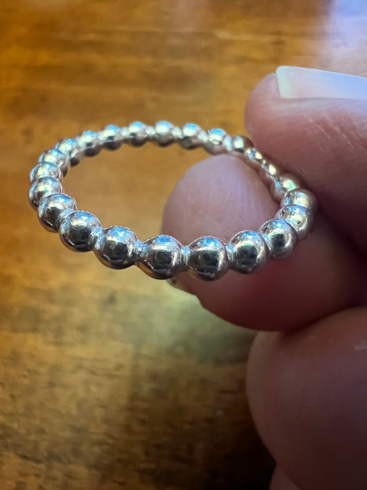 Silver Beaded Ring